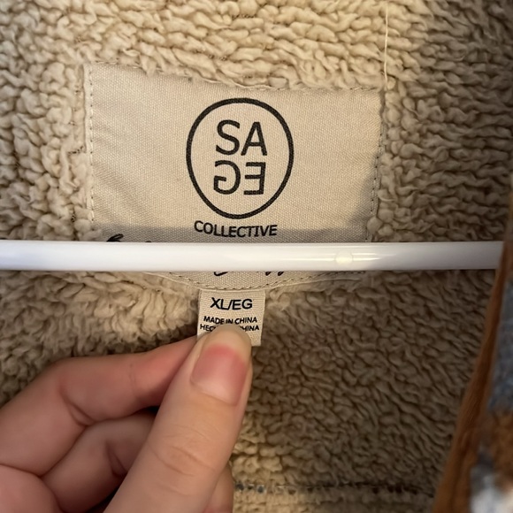 sage flannel coat - Picture 2 of 3